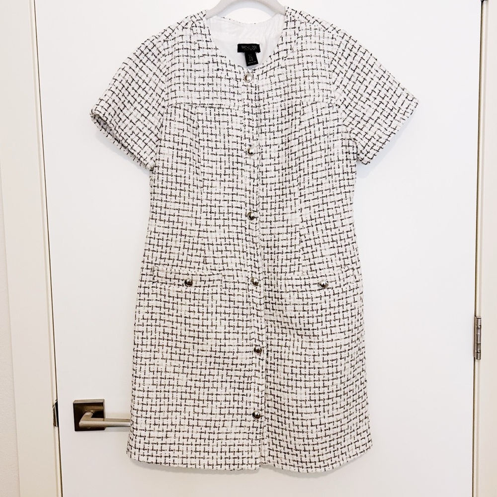 Rachel Zoe Tweed Button Front Dress